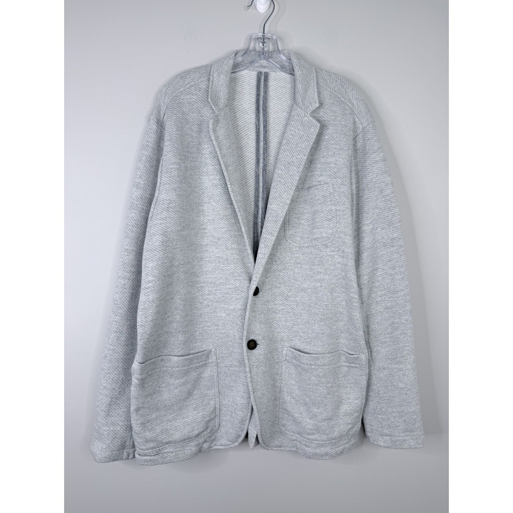 Faherty Inlet Knit Blazer Mens XL Gray Cotton Casual Sport Jacket Preppy